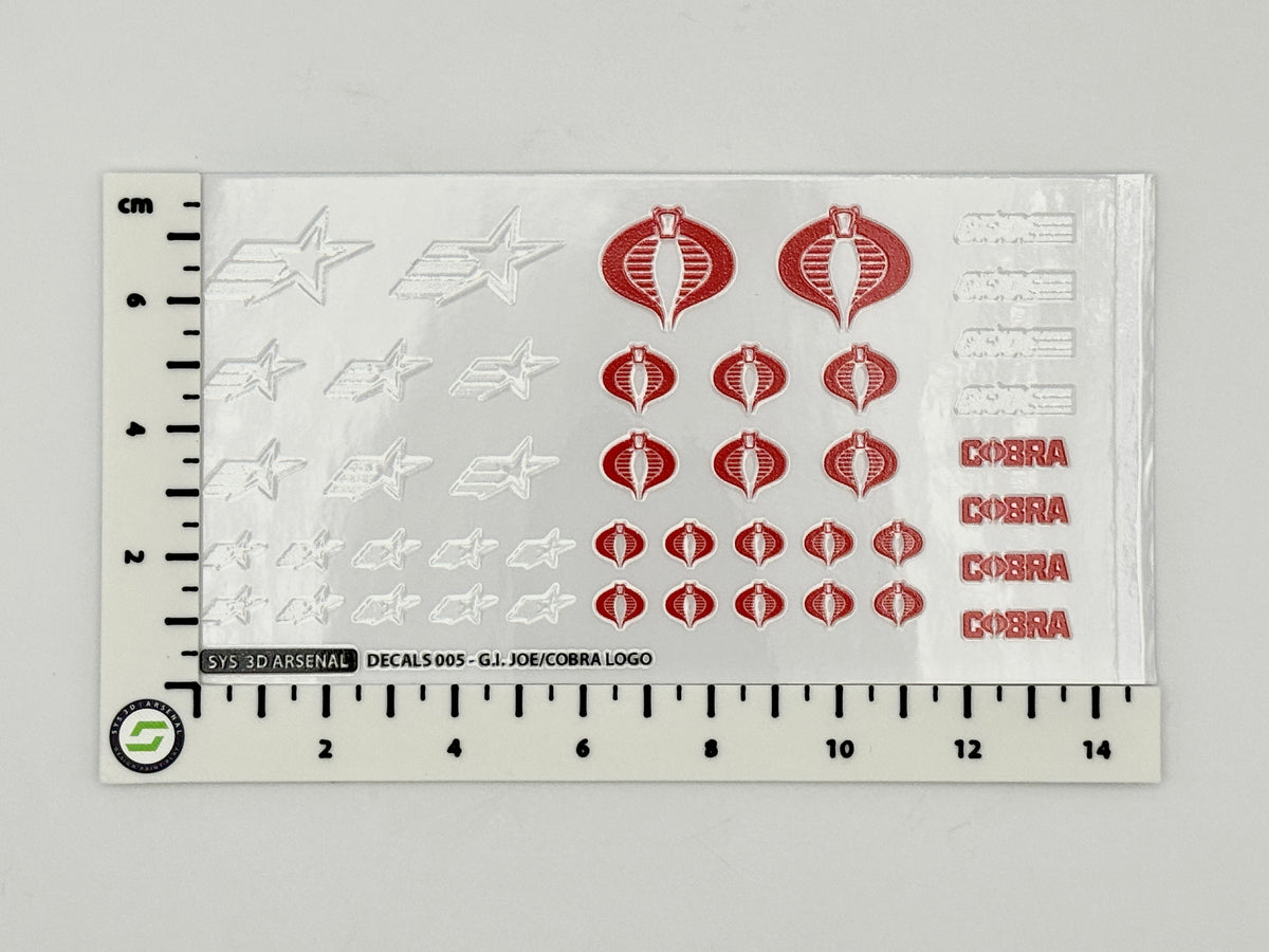 Transfer Decal Sheet - 1/12 Scale G.I. Joe