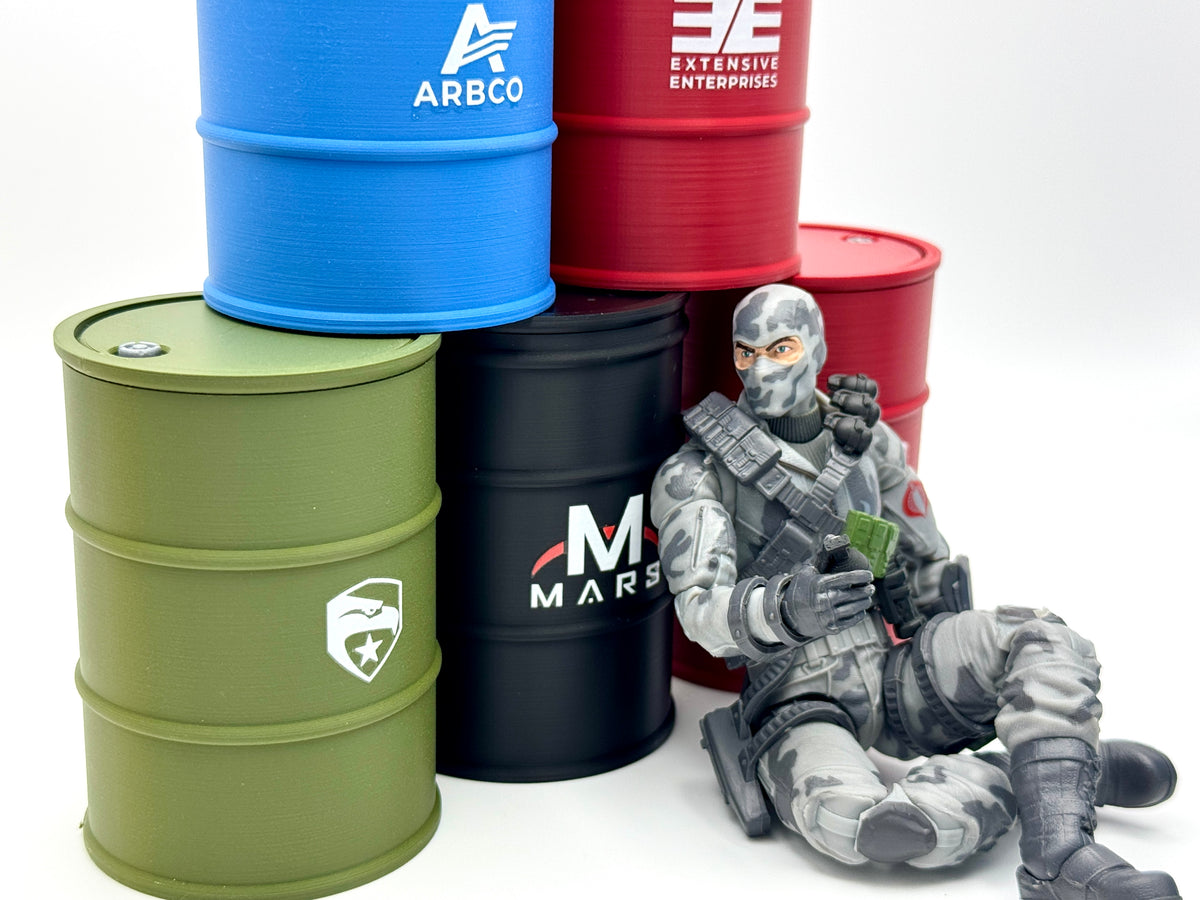 1:12 Scale Drum with Logo - 55 Gallon Barrel)
