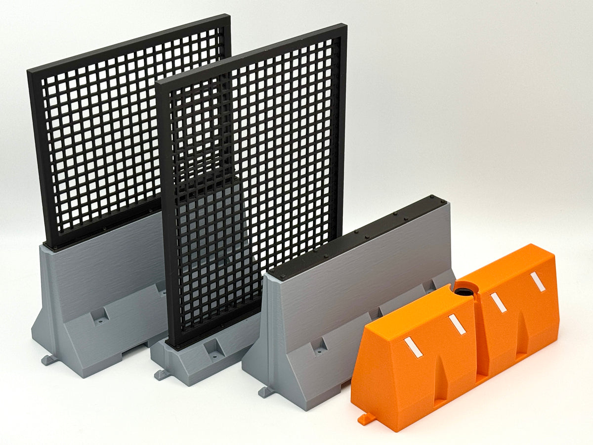 Road Barriers 1/12 Scale - G.I. Joe, Valaverse, Action Force, Moster Force