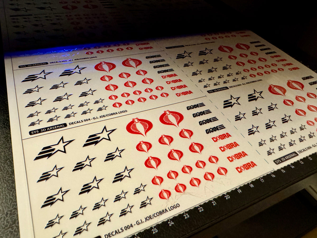 Transfer Decal Sheet - 1/12 Scale G.I. Joe