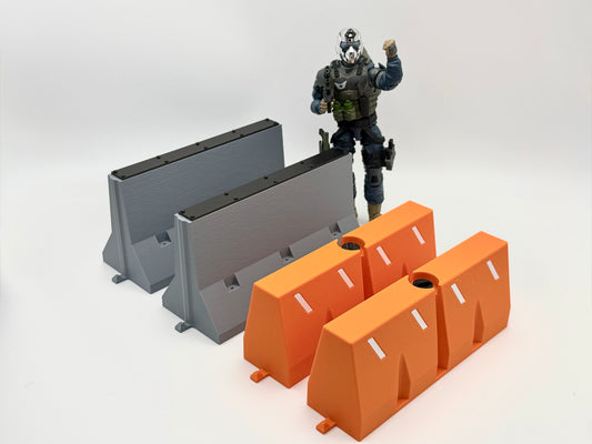 Road Barriers 1/12 Scale - G.I. Joe, Valaverse, Action Force, Moster Force